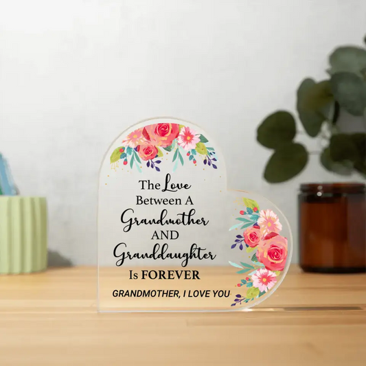 Beautiful Personalized Gift For Grandmother, Heart Acrylic Plaque