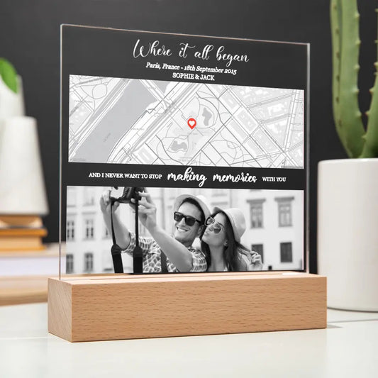 Unique Gift For Her - Where It All Began - Acrylic LED Night Light
