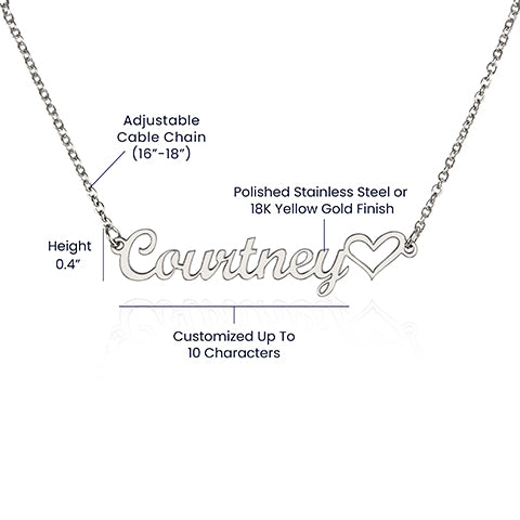 Personalized Daughter Necklace from Mom – Custom Name Necklace with Heart