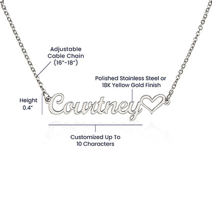 Personalized Daughter Necklace from Mom – Custom Name Necklace with Heart