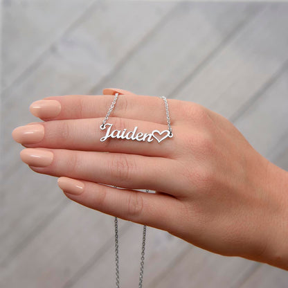 Personalized Daughter Necklace from Mom – Custom Name Necklace with Heart