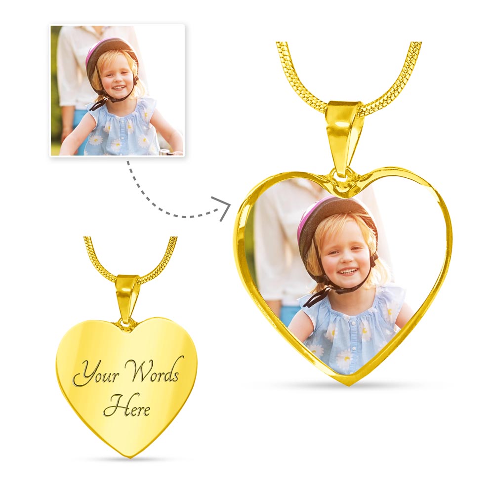 Together Since – Custom Photo & Engraved Heart Necklace
